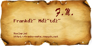 Frankó Máté névjegykártya