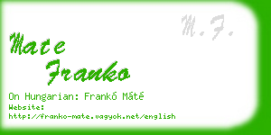mate franko business card