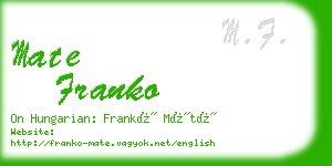 mate franko business card